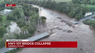 Highway 107 Bridge Collapses after flooding conditions [upl. by Airotciv]