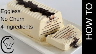 Viennetta Vanilla Ice Cream No Churn Eggless Only 4 Ingredients Vienetta Homemade DIY Dessert [upl. by Aitat]