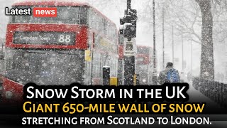 Uk weather Giant 650mile wall of snow stretching from Scotland to London । sky news [upl. by Dorella384]