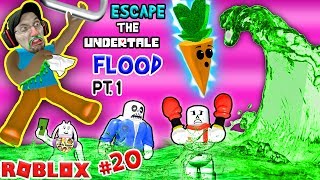 ROBLOX FLOOD ESCAPE Undertale Drowning Sick Town FGTEEV 20 Gameplay  Skit [upl. by Reseta]