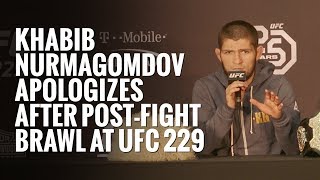 Khabib Nurmagomedov apologizes after postfight brawl at UFC 229 [upl. by Idnil]