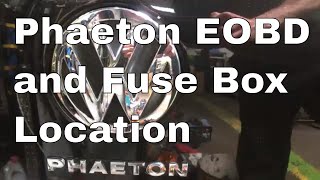 VW Phaeton EOBD OBD and in car fuse box location V10 2004 Volkswagen [upl. by Xavler84]