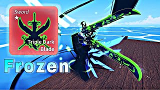 TRIPLE DARK BLADE Frozen Enchant Showcase Blox Fruit [upl. by Ygiaf330]