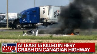 Deadly Canada highway crash at least 15 killed in Manitoba  LiveNOW from FOX [upl. by Zephan]