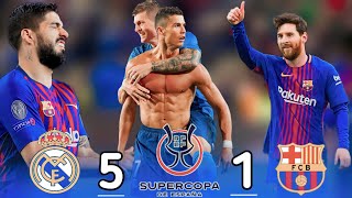 Real Madrid 51 Barcelona Final Super cup 2017 Home and away Extended Highlights amp Goals HD [upl. by Ivo756]