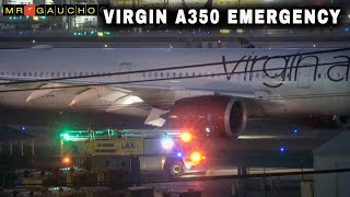 BIG EMERGENCY  VIRGIN A350 LANDS WITH NO THRUST REVERSERS amp BRAKES SMOKING [upl. by Nhor]