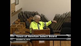 2024 10 1 Town of Newton NH Select Board [upl. by Eelegna]