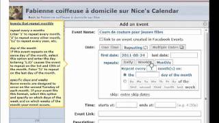 Ajout calendrier pour événement sur fan page [upl. by Nerag]