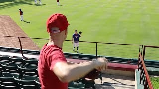 Playing catch with Tim Lincecum at Globe Life Park [upl. by Alit968]