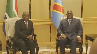 RDC  sécurité et commerce au menu de la visite de Cyril Ramaphosa [upl. by Ahsirt]