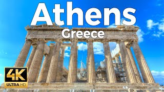 Athens Greece Walking Tour 4k Ultra HD 60fps – With Captions [upl. by Pennie]