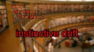 What does instinctive drift mean [upl. by Herbie993]