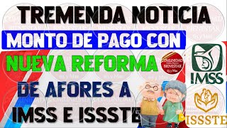 🤑😊ATENCION💰Nueva reforma de afores a pensionados IMSS E ISSSTE este es el monto de pago que reciben [upl. by Dnaleel]