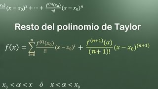 Resto del polinomio de Taylor  forma de Lagrange del resto [upl. by Phylys857]