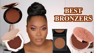 My BRONZER Collection with SWATCHES  The BEST Bronzers For DeepDark Skin  Natalie KayO [upl. by Aronson]