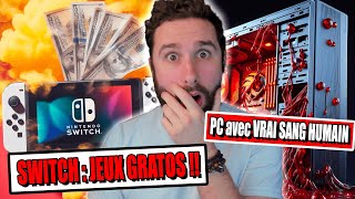 Nintendo SWITCH  JEUX GRATOS 😱 amp Un PC avec du VRAI SANG HUMAIN à GAGNER WTF  😱 [upl. by Earla684]