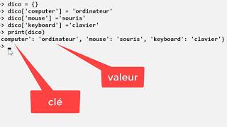 Python le type dictionnaire partie1 [upl. by Lienhard950]