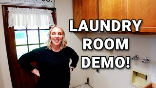 LAUNDRY ROOM MAKEOVER  PART 1 [upl. by Annauj605]