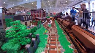 Massive LEGO City 200m Train track layout at Lego World Copenhagen 2018 [upl. by Llesram570]