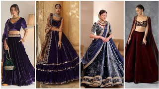 Velvet lehenga designs latest n trendy velvet lehenga designs velvet lehenga choli designs [upl. by Alyaj]