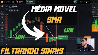 Média Movel SMA para Opções Binarias IQ Option [upl. by Eahsal]