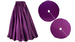 DOUBLE CIRCLE SKIRT  Umbrella skirt cutting and stitching steps  Double full flare umbrella skirt [upl. by Koralie]