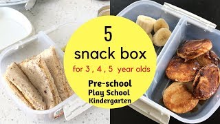 5 SNACK BOX or morning snack or LUNCH BOX  ages 345 PRESCHOOL  PLAYSCHOOL  KINDERGARTEN KIDS [upl. by Case]