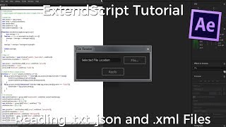 After Effects Scripting Tutorial Reading Files txt json xml [upl. by Akihsar]