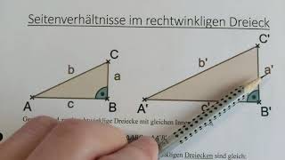 Seitenverhältnisse in rechtwinkligen Dreiecken [upl. by Nyleikcaj]