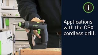 Festool CXS Compact Cordless Drill Demonstration [upl. by Ardnikat]