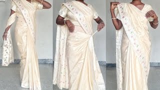 Silk saree draping for beginners  easy saree draping tutorial step by step guide  silk sari [upl. by Anegroeg]