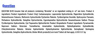 Assume that all products containing quotBromidequot or an ingredient ending in olquot are toxic [upl. by Rennob]