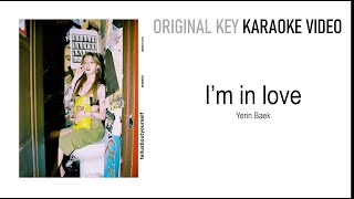 INSTRUMENTAL  KARAOKE ENGKOR  Yerin Baek백예린  Im in love [upl. by Ettecul]