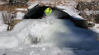 Opening The Biggest Ice Dam Ive Ever Seen [upl. by Marylee]