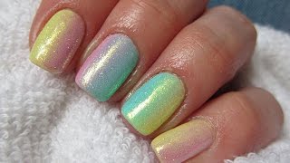 Pastel ombre mermaid effect nails  Efekt syrenki Indigo  Jak zrobić efekt syrenki  Basevehei [upl. by Ardnauqal]