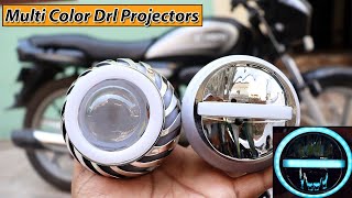 Led multi color Drl projectors for bike  led projector light  led projector light for bike [upl. by Aivan]