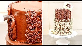 How To Make a Chocolate Lace Wrap Swirl for Cake by Cakes StepbyStep [upl. by Can]