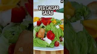 Veg Caesar Salad  How To Make Caesar Salad At Home  Caesar Dressing  Healthy Salad Recipe [upl. by Aryk471]