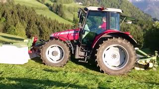 1Schnitt Silieren am Hang 2017  first cut silage  krone lindner pöttinger Massey Ferguson [upl. by Lepley609]