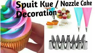 SPUIT KUE DASAR UNTUK PEMULA KEGUNAANNYA DAN HASIL BENTUK  NOZZLE CAKE DECORATION SPUIT NOZZLE [upl. by Eneladgam]