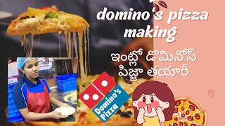 Dominos Pizza🍕Making  Pizza Making in Home  Dominos Pizza  Street Food foodtalktelugu [upl. by Selohcin404]