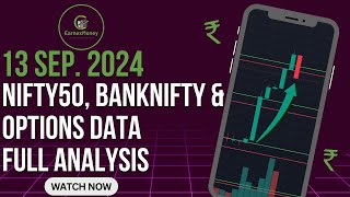 13 Sep 24 NIFTY50 Chart BANK NIFTY amp Option Chain Analysis in Hindi stockmarket EarnexMoney [upl. by Nirad]