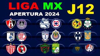 FECHAS HORARIOS Y CANALES PARA LA JORNADA 12 DE LA LIGA MX APERTURA 2024 [upl. by Danaher]