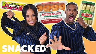 WWE Superstars Bianca Belair amp Montez Ford Unleash Their Favorite Snack Combos  Snacked [upl. by Aimaj]