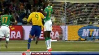 Luis Fabiano Amazing Goal Vs Ivory Coast  World Cup 2010 [upl. by Refanej]