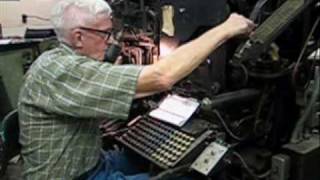 Eldon Meeks runs a Linotype machine [upl. by Llennoj]