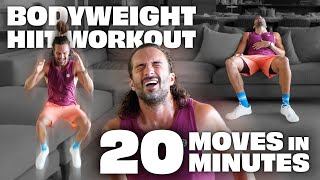 BODYWEIGHT HIIT WORKOUT 20 Moves in 20 Minutes  Joe Wicks Workouts [upl. by Ykcul926]