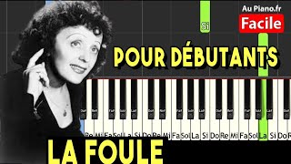 Édith Piaf  La Foule Piano Tutorial Facile Débutants [upl. by Manbahs]