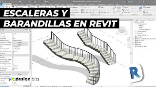 Escaleras y Barandillas en Revit Curso Básico de Revit Arquitectura [upl. by Mitran]