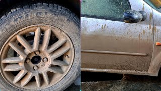 How to wash super Muddy 🤯Car  Satisfying Detailing carwash [upl. by Onaimad46]